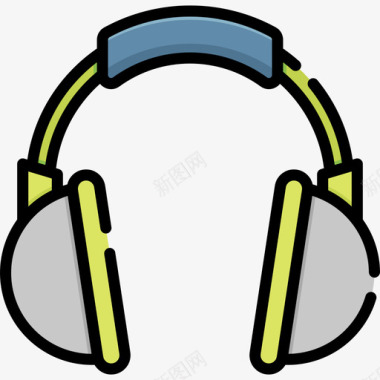 耳机媒体技术13线性颜色图标图标