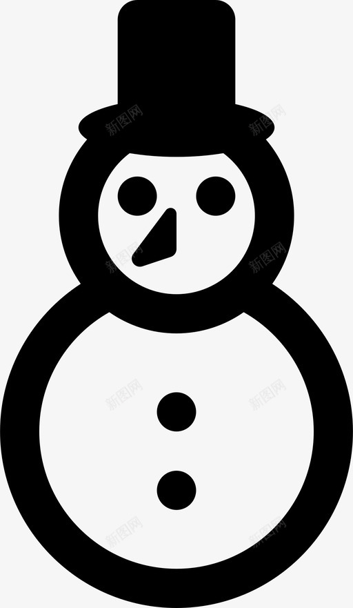 雪人圣诞节寒冷图标svg_新图网 https://ixintu.com 圣诞节 寒冷 庆祝活动和节日 雪人 霜冻