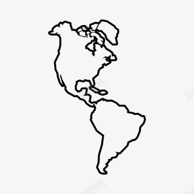 美洲大陆地图图标图标