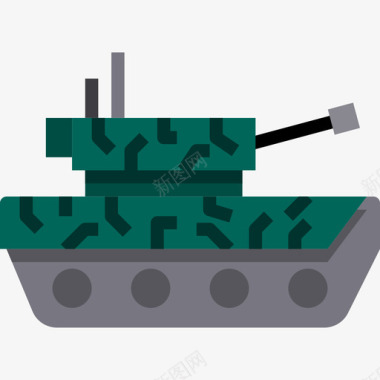 坦克陆军10扁平图标图标