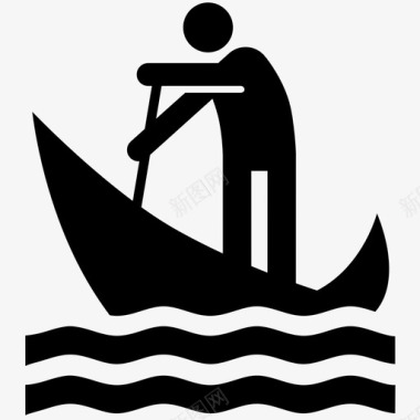 贡多拉小船独木舟图标图标