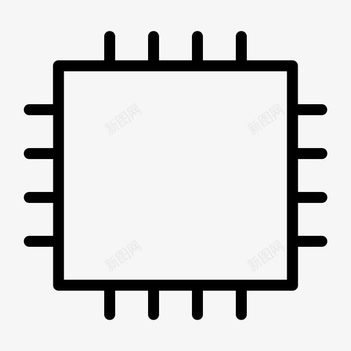 微芯片硬件处理器图标svg_新图网 https://ixintu.com 处理器 硬件 芯片