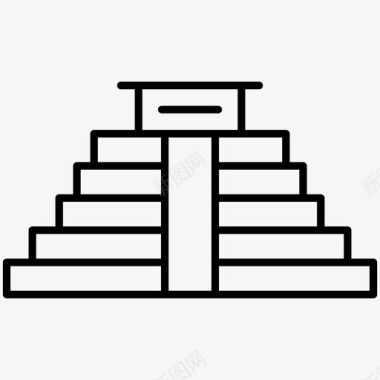 金字塔地标玛雅图标图标