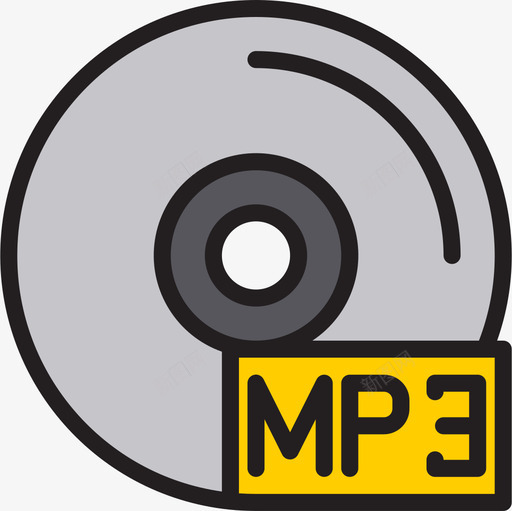 Mp3多媒体46线性彩色图标svg_新图网 https://ixintu.com Mp3 多媒体 彩色 线性