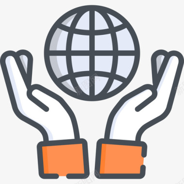 世界电网慈善35双色图标图标
