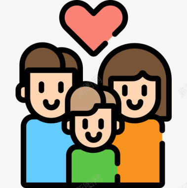 家庭非政府组织5线性颜色图标图标