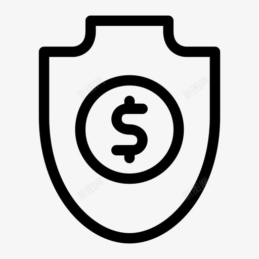 货币保险银行美元图标svg_新图网 https://ixintu.com 保险 盾牌 美元 货币 银行