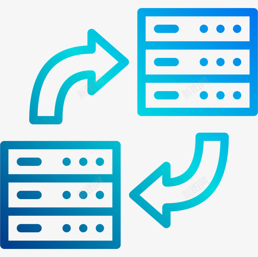数据传输数据库和云线性梯度图标svg_新图网 https://ixintu.com 数据传输 数据库和云 线性梯度