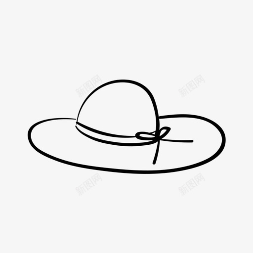 太阳帽时尚手绘图标svg_新图网 https://ixintu.com 太阳帽 手绘 时尚 沙滩 草帽