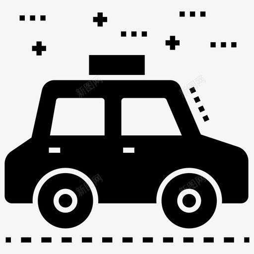 出租车汽车运输图标svg_新图网 https://ixintu.com 出租车 汽车 航空运输字形图标包 运输