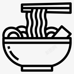 日本汤拉面碗食物图标高清图片