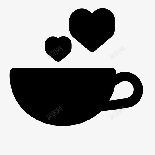 咖啡饮料爱情图标svg_新图网 https://ixintu.com 咖啡 情人节 情人节实心32 爱情 茶 饮料 马克杯