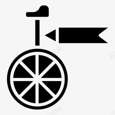 自行车马戏团独轮车图标图标