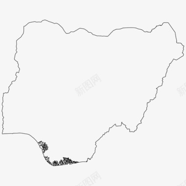 尼日利亚边界国家图标图标