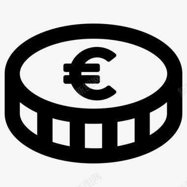 欧元银行硬币图标图标