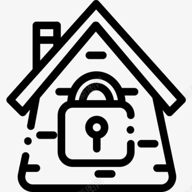 家保护安全线性图标图标