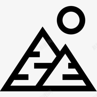 金字塔埃及4直线图标图标