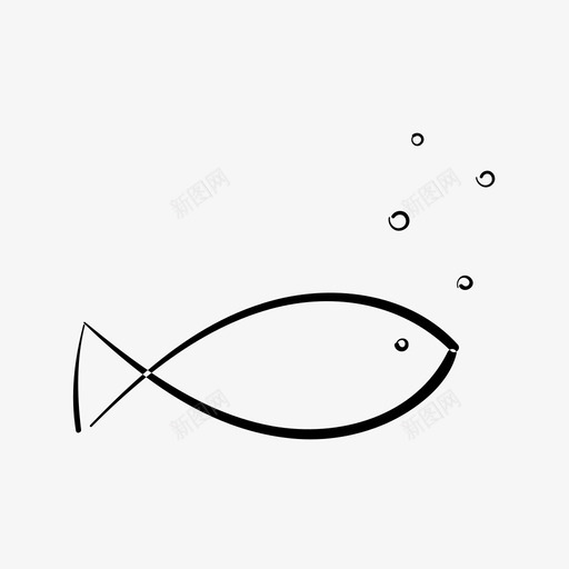 鱼食物手绘图标svg_新图网 https://ixintu.com 手绘 海洋 海滩 海鲜 食物 鱼