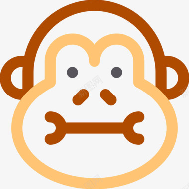 猴子泰国18线形颜色图标图标