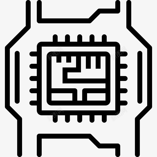 计算机硬件电路电子图标svg_新图网 https://ixintu.com 主板 技术 电子 电路 硬件 计算机