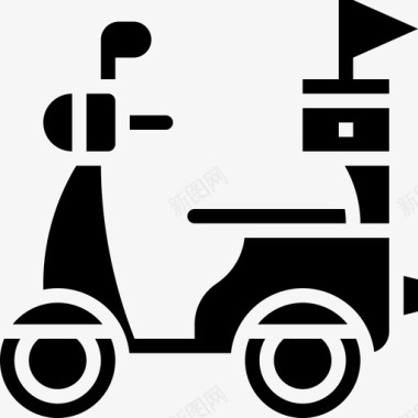 摩托车交付58字形图标图标