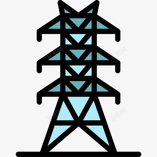 电线杆九月能源4号线颜色图标svg_新图网 https://ixintu.com 4号 九月 电线杆 能源 颜色