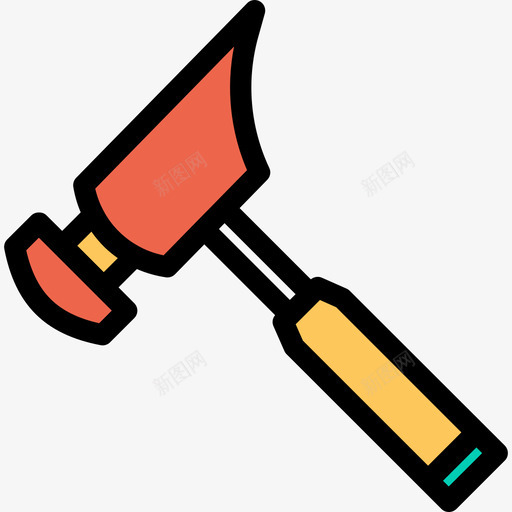锤子施工和工具6线颜色橙色图标svg_新图网 https://ixintu.com 施工和工具6 线颜色橙色 锤子