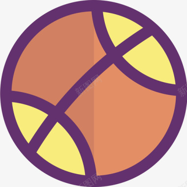 篮球134号酒店线性颜色图标图标