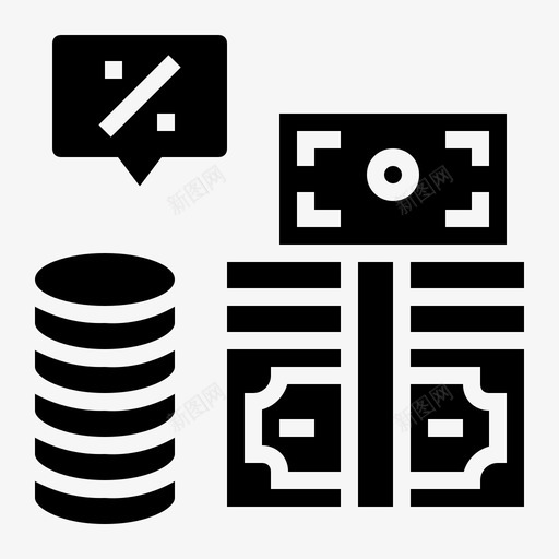 利息银行业务现金图标svg_新图网 https://ixintu.com 业务 利息 利润 现金 财务 银行业务