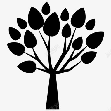 灌木植物树森林符号图标图标