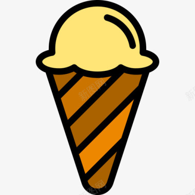 冰淇淋食品116线性颜色图标图标