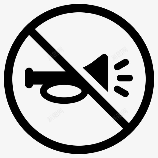 没有喇叭按喇叭噪音图标svg_新图网 https://ixintu.com 噪音 安静 按喇叭 没有克拉克森 没有喇叭