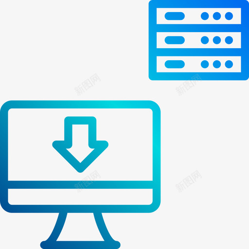 数据库和云线性梯度图标svg_新图网 https://ixintu.com 下载 数据库 梯度 线性