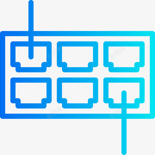 数据和网络中心6梯度图标svg_新图网 https://ixintu.com 数据和网络中心6 梯度
