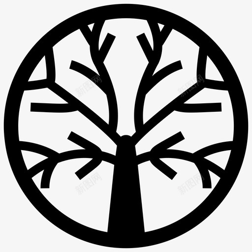 冬树荒树死树图标svg_新图网 https://ixintu.com 冬树 无叶树 树符号图标包 死树 荒树 裸树