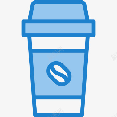 纸杯咖啡店76号蓝色图标图标