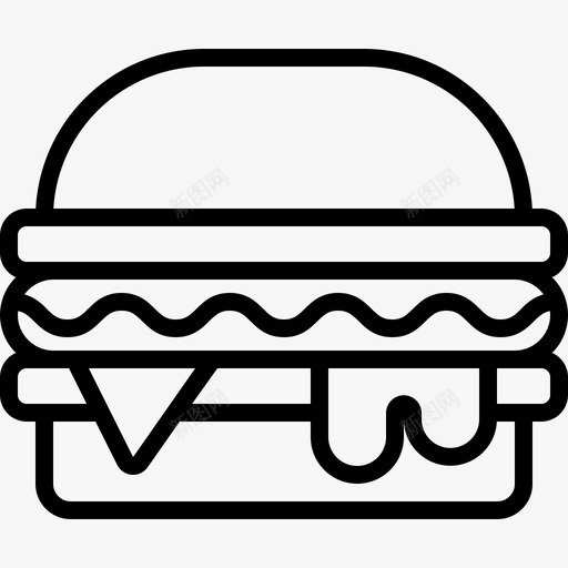 汉堡奶酪美味图标svg_新图网 https://ixintu.com 不健康 奶酪 汉堡 美味