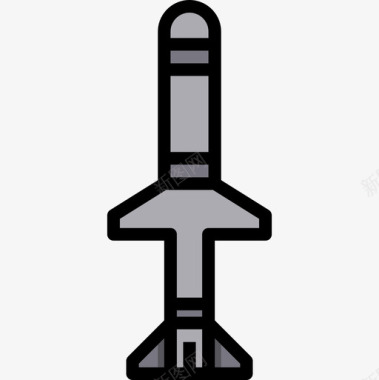 导弹陆军11线性颜色图标图标