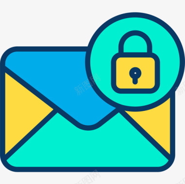电子邮件网络安全11线性颜色图标图标