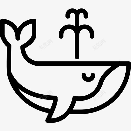 鲸鱼海边直系图标svg_新图网 https://ixintu.com 海边 直系 鲸鱼