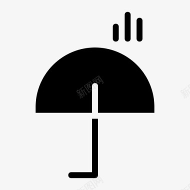 雨伞打开下雨图标图标