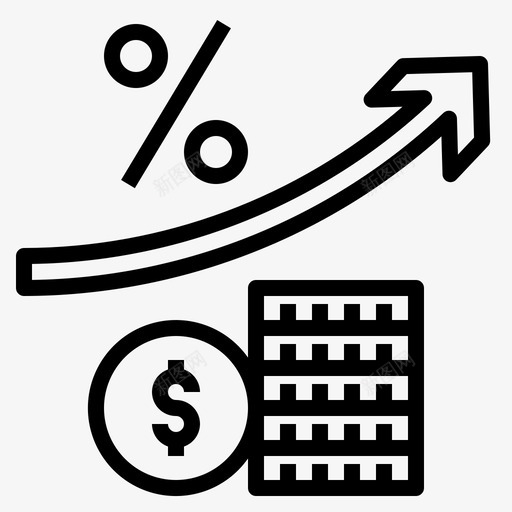 利息收入被动图标svg_新图网 https://ixintu.com 利息 利润 利率 投资 收入 被动