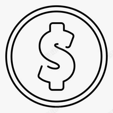 美元账单挣图标图标
