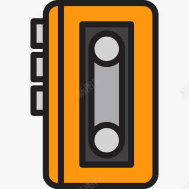 录音机复古小工具5线性颜色图标图标