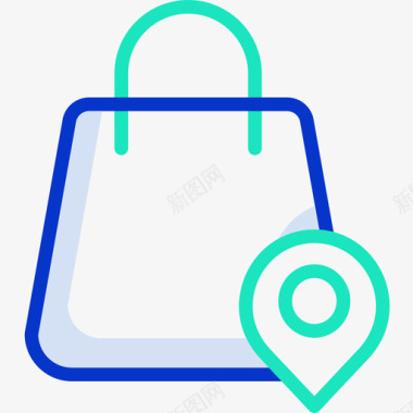 购物袋电子商务121轮廓颜色图标图标