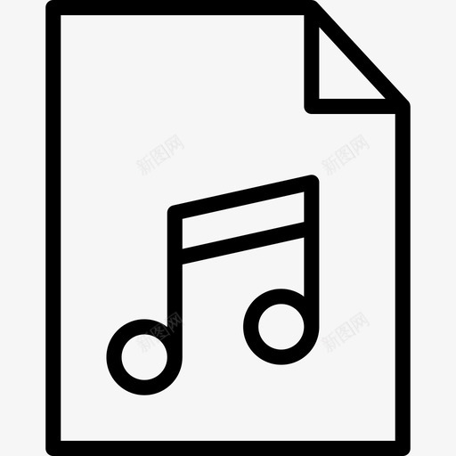 音乐文件多媒体44线性图标svg_新图网 https://ixintu.com 多媒体 文件 线性 音乐
