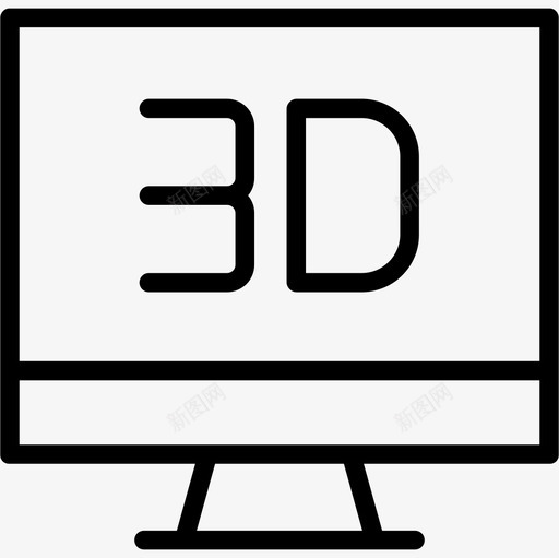 监视器55技术线性图标svg_新图网 https://ixintu.com 55技术 监视器 线性