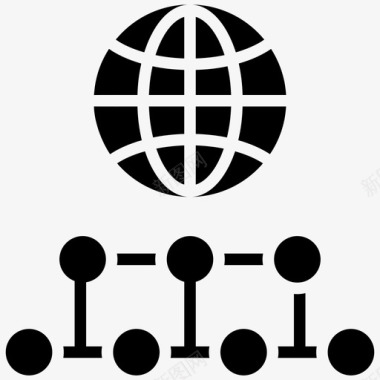 全球网络商业网络全球接入图标图标