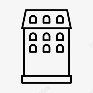 联排别墅建筑物住宅图标图标