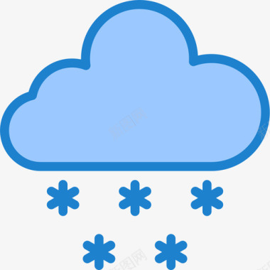 下雪183号天气蓝色图标图标